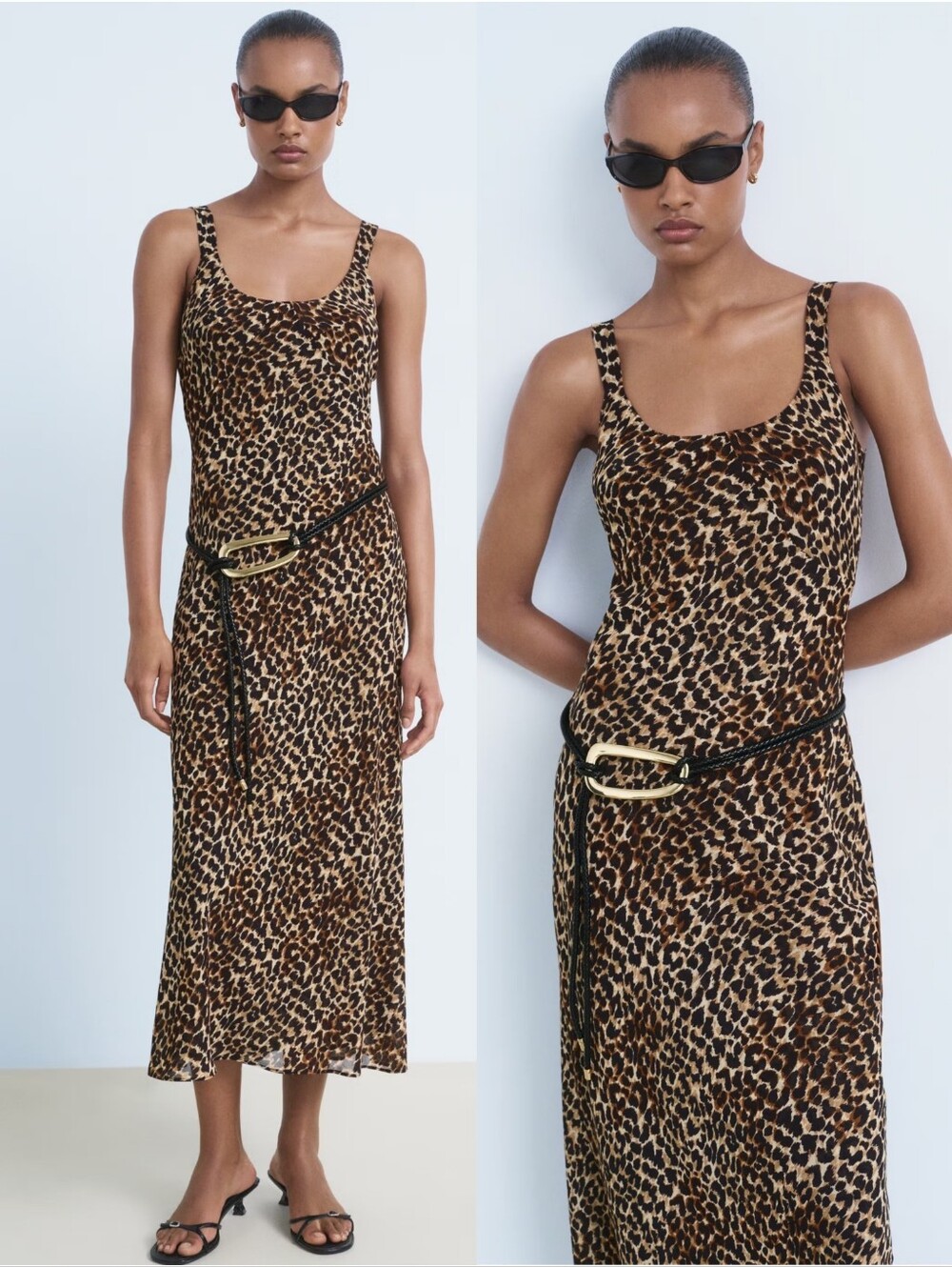 MANGO Animal Print Dress